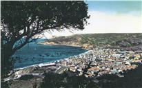 Vista geral da vila e da baía de Sesimbra