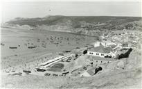 Vista geral da vila e da baía de Sesimbra